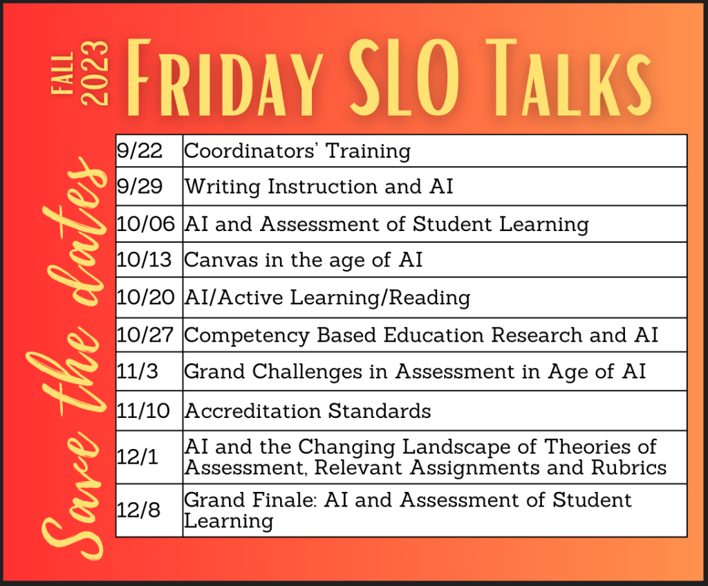 Schedule of Friday SLO Talks